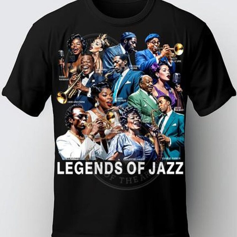 Jazz Music Legends Sarah Vaughan Armstrong Monk Fan T-Shirt